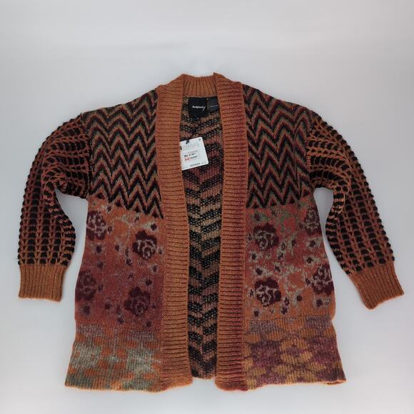 Desigual Arezzo Chunky Oversized Open Cardigan Sweater w Pockets - Size XS - NWT - Picture 13 of 15